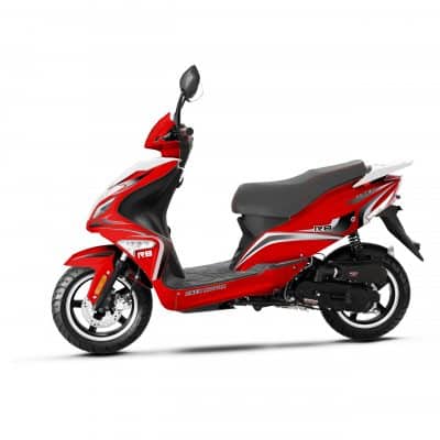 50cc bensínvespa - rauð