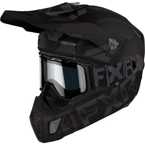 FXR Clutch hjálmur með gleraugum svartur